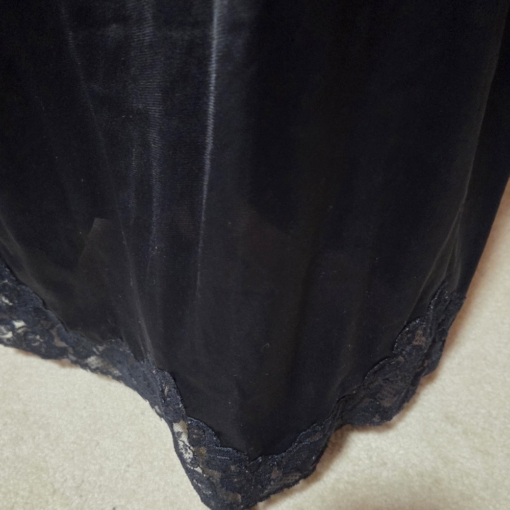 Vintage 60s Van Raalte Black Lacy Slip Dress Chemise Nightgown Size 40 A - Picture 4 of 7